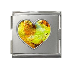 Lake Dallol In Danakil Depression Ethiopia Mega Link Heart Italian Charm (18mm) by danenraven