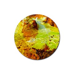 Lake Dallol In Danakil Depression Ethiopia Rubber Coaster (round) by danenraven