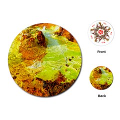 Lake Dallol In Danakil Depression Ethiopia Playing Cards Single Design (round) by danenraven