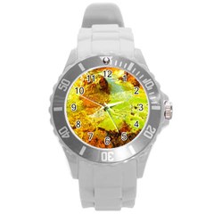 Lake Dallol In Danakil Depression Ethiopia Round Plastic Sport Watch (l) by danenraven