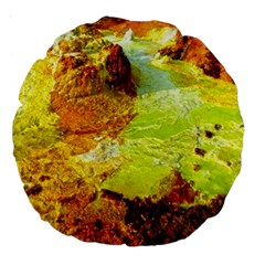 Lake Dallol In Danakil Depression Ethiopia Large 18  Premium Round Cushions by danenraven