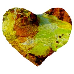 Lake Dallol In Danakil Depression Ethiopia Large 19  Premium Heart Shape Cushions by danenraven