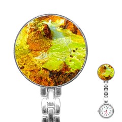 Lake Dallol In Danakil Depression Ethiopia Stainless Steel Nurses Watch by danenraven