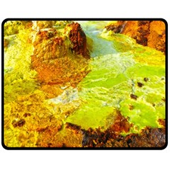 Lake Dallol In Danakil Depression Ethiopia Double Sided Fleece Blanket (medium) by danenraven