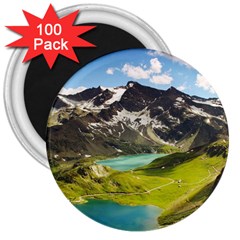 Aerial View Of Mountain And Body Of Water 3  Magnets (100 Pack) by danenraven