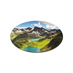 Aerial View Of Mountain And Body Of Water Sticker (oval) by danenraven