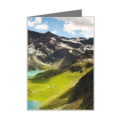 Aerial View Of Mountain And Body Of Water Mini Greeting Card by danenraven