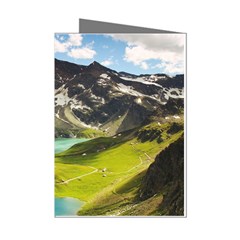 Aerial View Of Mountain And Body Of Water Mini Greeting Cards (pkg Of 8) by danenraven