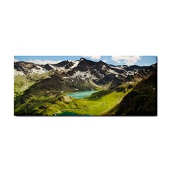 Aerial View Of Mountain And Body Of Water Hand Towel by danenraven