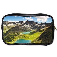 Aerial View Of Mountain And Body Of Water Toiletries Bag (one Side) by danenraven