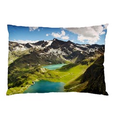 Aerial View Of Mountain And Body Of Water Pillow Case (two Sides) by danenraven