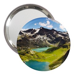 Aerial View Of Mountain And Body Of Water 3  Handbag Mirrors