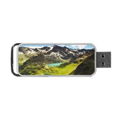 Aerial View Of Mountain And Body Of Water Portable Usb Flash (two Sides) by danenraven