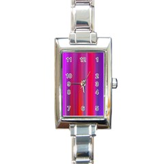 Multicolored Abstract Linear Print Rectangle Italian Charm Watch by dflcprintsclothing