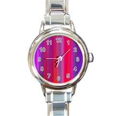 Multicolored Abstract Linear Print Round Italian Charm Watch by dflcprintsclothing