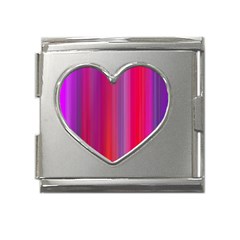 Multicolored Abstract Linear Print Mega Link Heart Italian Charm (18mm) by dflcprintsclothing