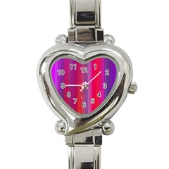 Multicolored Abstract Linear Print Heart Italian Charm Watch by dflcprintsclothing