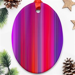 Multicolored Abstract Linear Print Oval Ornament (two Sides)