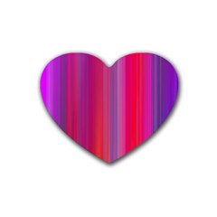 Multicolored Abstract Linear Print Rubber Heart Coaster (4 Pack)