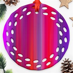 Multicolored Abstract Linear Print Ornament (round Filigree) by dflcprintsclothing