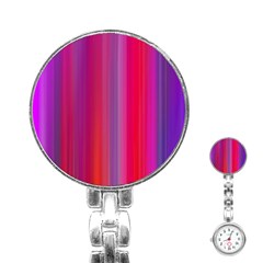 Multicolored Abstract Linear Print Stainless Steel Nurses Watch