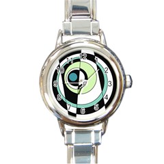 Abstraction 73 Round Italian Charm Watch by Mazipoodles