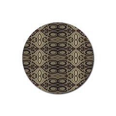 Vintage Ornament Pattern Rubber Coaster (round) by dflcprintsclothing