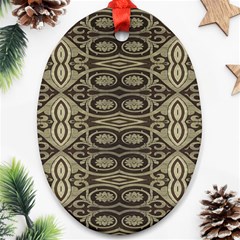 Vintage Ornament Pattern Oval Ornament (two Sides)