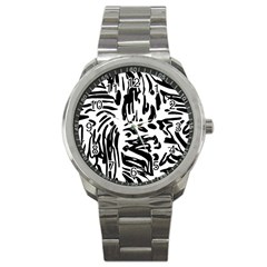 Abstract Painting Sport Metal Watch by Sobalvarro