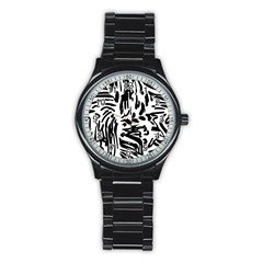 Abstract Painting Stainless Steel Round Watch by Sobalvarro