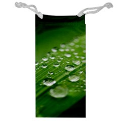 Green Water Leaf Jewelry Bag by artworkshop