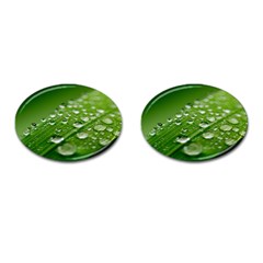 Green Water Leaf Cufflinks (oval) by artworkshop