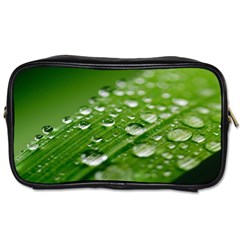 Green Water Leaf Toiletries Bag (one Side) by artworkshop