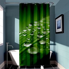 Green Water Leaf Shower Curtain 36  X 72  (stall)  by artworkshop