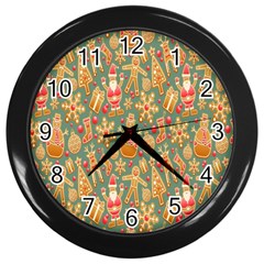 Pattern Seamless Wall Clock (black) by artworkshop