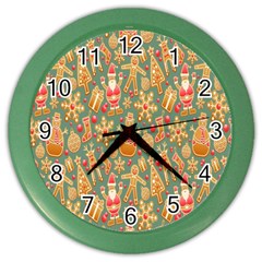 Pattern Seamless Color Wall Clock by artworkshop