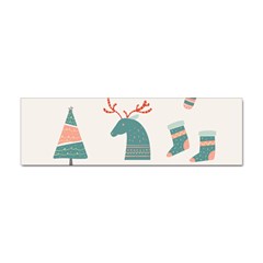 Reindeer Stars Socks Stick Candy Cane Sticker (bumper) by artworkshop