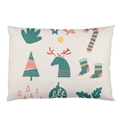 Reindeer Stars Socks Stick Candy Cane Pillow Case by artworkshop