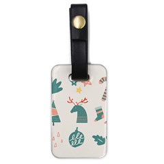 Reindeer Stars Socks Stick Candy Cane Luggage Tag (one Side) by artworkshop