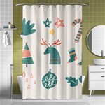 Reindeer Stars Socks Stick Candy Cane Shower Curtain 48  x 72  (Small)  Curtain(48  X 72 ) - 42.18 x64.8  Curtain(48  X 72 )