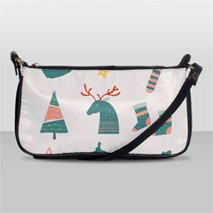 Reindeer Stars Socks Stick Candy Cane Shoulder Clutch Bag by artworkshop