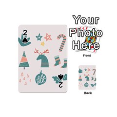 Reindeer Stars Socks Stick Candy Cane Playing Cards 54 Designs (mini) by artworkshop