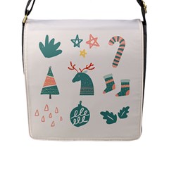 Reindeer Stars Socks Stick Candy Cane Flap Closure Messenger Bag (l) by artworkshop