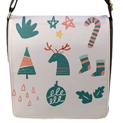 Reindeer Stars Socks Stick Candy Cane Flap Closure Messenger Bag (s) by artworkshop