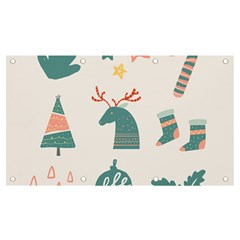 Reindeer Stars Socks Stick Candy Cane Banner And Sign 7  X 4  by artworkshop