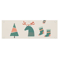 Reindeer Stars Socks Stick Candy Cane Banner And Sign 6  X 2  by artworkshop