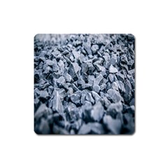 Rocks Stones Gray Gravel Rocky Material  Square Magnet by artworkshop