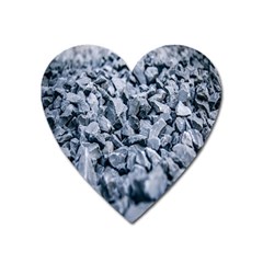 Rocks Stones Gray Gravel Rocky Material  Heart Magnet by artworkshop