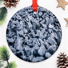 Rocks Stones Gray Gravel Rocky Material  Round Ornament (two Sides) by artworkshop