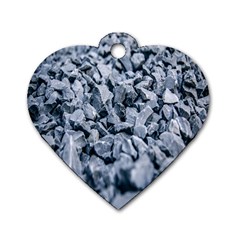 Rocks Stones Gray Gravel Rocky Material  Dog Tag Heart (two Sides) by artworkshop